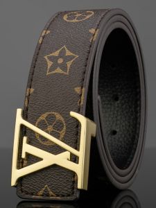 Mens Leather Belt Casual Print Plaid Smooth Buckle Luxury Pants Belt Trendy Inner Buckle Style Youth And Middle-aged Suitable