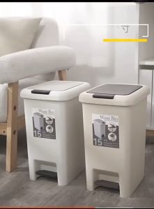 Foot Type Trash Can Household Square Trash Can Bathroom Bathroom Toilet Kitchen Living Room Press Type Large Capacity Trash Can