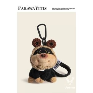 กระเป๋าห้อยรูปสุนัขผึ้งแบบดั้งเดิมกระเป๋าพวงกุญแจของเล่นยัดนุ่นเด็กผู้หญิงกระเป๋าเป้สะพายหลังกระเป๋านักเรียนแบบห้อยตกแต่งตุ๊กตาขนาดเล็ก