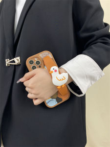 New S Series Silicone Phone Case Crossbody Womens High End Fashion Anti Slip  15Promax Duck Painting Wristband Design