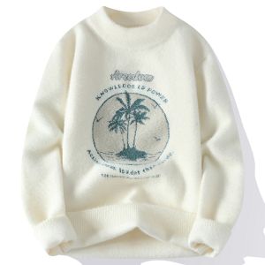 Cartoon Thickened Knitted Sweater Mens Autumn Winter Youth Base Shirt Mink Velvet Hoodie Middle School Students Spring Summer