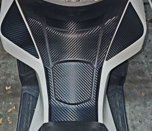 Pcx 160 Roadsync and Standard Tank Pad Cover Sticker - Black Carbon Fiber Design - Fits Motorcycle Tank - Protective Sticker for Roadsync and Standard Models