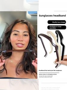 Womens Square Sunglasses Hairband Face Shaping Sunscreen Hair Accessories Thick Hair Special Card Stylish Korean Style