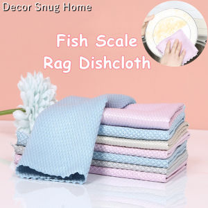 Free Shipping Large Size Household Fish Scale Rag Absorbent Traceless Glass Cleaning Cloth Kitchen Dish Cloth Towels