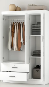 LULU Wardrobe Bedroom Simple Wardrobe Large Capacity Simple Assembly Storage Cabinet Room Wooden Hanging Closet Spacious Clothes Storage Organizer For Bedroom Home And Daily Use