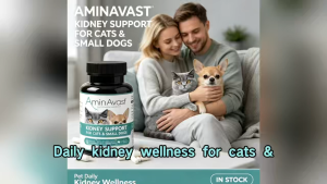 AminAvast Kidney Support Capsules For Cats & Small Dogs Pet Kidney Wellness 60ct