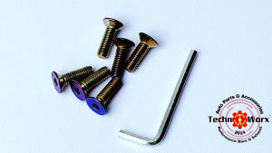 6pcs Titanium STEERING WHEEL BOLT Universal M5x15mm Hex Head Bolts Hex Wrench MOMO NARDI GREDDY
