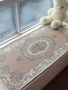 Rectangular European Style Carpet Door Mat Bedroom Bedside Rug Machine Washable Living Room Area Rug Plant Floral Pattern