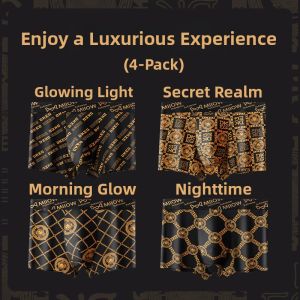 miiow | Luxury Ice Silk Boxer Shorts For Men Breathable Printed Flat Angle Underwear Comfortable Youth Mid Waist Nylon Spandex Blend