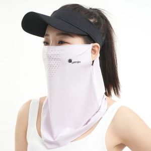 WRELS | Sunscreen Face Veil Women Ice Silk Cooling Breathable Cycling Face Mask Summer Durable Anti UV Sun Protection Hiking Face Cover