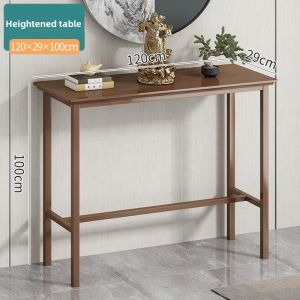 Bar Counter Home Balcony Casual High Leg Table Living Room Side Table Minimalist Solid Wood Wall Long Table Bar Table and Chair