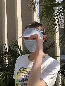 Topi Visor Masker Penutup Wajah Pelindung Matahari Anti UV Tidak Akan Sesak