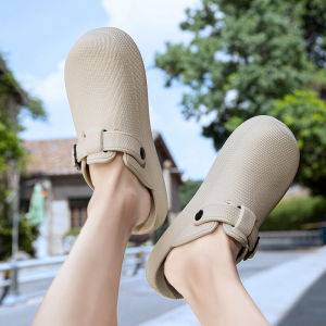 Men Closed Toe Slippers Plus Size Home Indoor and Outdoor Non Slip Thick Sole Womens Half Slippers Couple Same Style Birkenstock