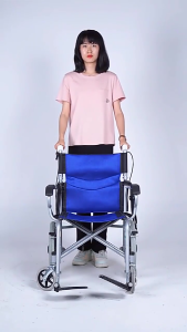 16 inch big tires Folded Wheelchair For Adult Standard Lightweight Wheelchair For Senior Sale Stainless steel frame Bearing capacity 200KG Wheelchair For Adult Folding Heavy Duty Senior Portable