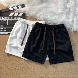 Lightweight Casual Sporty Beach Vacation Four-Fold Shorts Mens Summer Straight Leg Polyester Elastic Fiber Antibacterial
