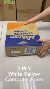 PRMIUM QUALITY AAA Form 2ply Color WY NCR Color Computer Form ( White / Yellow ) 500 FANS / Dot Matrix Printer Computer Paper FULL BOX 2 PLY 2 Layer Double PLY
