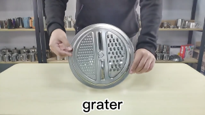 Home2U🏡 26cm 3 in 1 Set Stainless Steel Multifunctional Practical Drain Basin Vegetable Grater Set Kitchen Tools