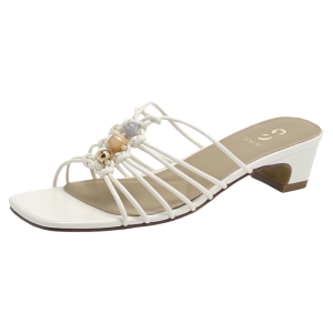 Josiny | Resort Style Beaded Open-weave Thick Heel Sandals