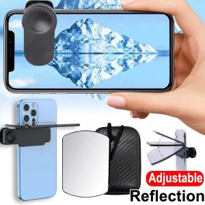 Adjustable Smartphone Camera Mirror Reflection Clip HD Glass Reflection Mirror for Outdoor Travel Phones Photography Shooting