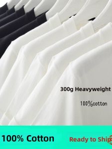 American Style Loose Fit round Neck Short Sleeve T-Shirt Cotton 100% White Base Shirt for Men And Women Summer Wear