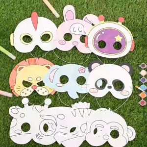 DIY Painting Mask | Kids Handmade Cartoon Mask | Kindergarten Graffiti Art Crafts Creative Drawing Educational Toy Coloring Mask