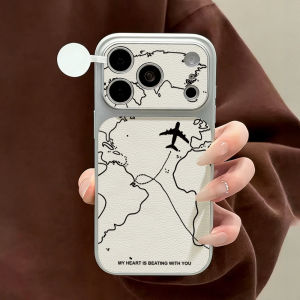 Line Cartoon Leather Texture Phone Case For iPhone 17 Pro Max 16 13 15 11 12 14 17promax Shockproof Bumper Fundas Cover﻿