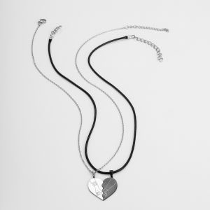 แฟชั่นสแตนเลสสตีลหัวใจปริศนาล็อคกุญแจจี้คู่สร้อยคอจี้สร้อยคอสําหรับคนรักเครื่องประดับวันวาเลนไทน์