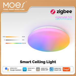 MOES | MOES Tuya Zigbee Smart Ceiling LED Light Ambient Lamp Color Temp Tunable RGB Dimming App Voice Control WorkWith Alexa GoogleHome