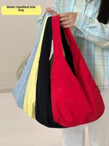 Foldable Waterproof Japanese Lazy Style Bag Female Student Casual Easiest for Match Shoulder Bag Lightweight Simple Tote Bag