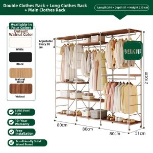 BEIJUBANG | Open Storage Metal Standing Wardrobe Rack
