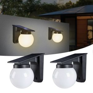 Solar Wall Lights Outdoor Wall Mounted Exterior Lighting Post Light Waterproof Solar Bulb Light House Patio Front Door Fence Dec