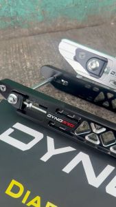 DYNO PRO CNC Swing Arm +2 PRO 3 Silver/Black for RS 150 - High-Quality Motorcycle Frame Upgrade