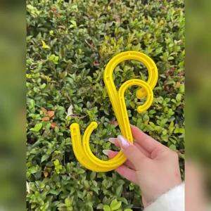 Heavy Duty S Hooks for Hanging Yellow Plastic Hooks for Plants Bathroom Kitchen Garden Tools Industrial Use