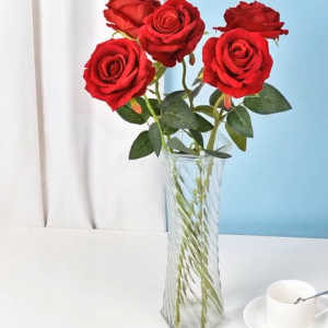 Multi colored velvet roses artificial flowers for weddings/parties