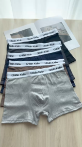 Ghldin Kldin กางเกงในชาย ผ้าฝ้าย ผ้าบริเวณเป้าระบายอากาศ เข็มขัดเอวยางยืดทรงแฟชั่น สบาย ไม่อึดอัด กางเกงบ็อกเซอร์