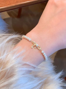 Girls Pearl Butterfly Knot Bracelet Fashionable Luxury  out Sweet Style Alloy Plated Silver Gold Hand Cord Jewelry