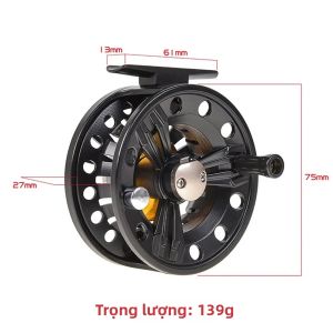 Máy Câu Cá Ruồi Cỡ Lớn 75mm Trục Lớn Có Thể Thay Thế Làm Bằng Nhôm Chế Tạo Bằng Máy CNC Dành Cho Câu Cá Biển Sông Hồ