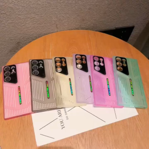 เคสแข็งโปร่งใสระบายความร้อนสำหรับ Samsung Galaxy S25 S25Plus S22ultra S23ultra S24ultra S25ultra ป้องกันรอยนิ้วมือสำหรับเคส S24ultra