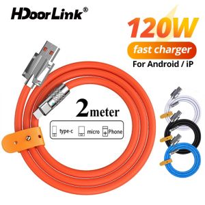 ♥ SFREE Shipping ♥ 120W fast charging PD cable type-C micro USB 1m liquid silica gel kirsite data cable suitable 1 meter for iphone Android type C