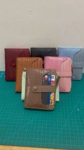 Forever Young LR027 Dompet Uang Lipat Wanita Bahan Sintetis Kilat Lilin dengan Kancing dan Zipper Koin