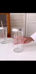 650ml Glass Coffee Cup With Straw Lid Transparent Drinking Glasses Glass Cup for Tea Juice Iced Coffee Mugs Drinkware