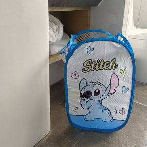 Cute Cartoon Heart Stitch Laundry Basket Dirty Clothes Basket Dirty Clothes Storage Basket Foldable Toy Storage Basket