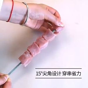 50 PCS Stainless Steel Kabob Skewers Reusable BBQ Outdoor Barbecue Shish Kabob Sticks Skewers