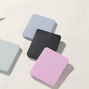 2pcs Mini Square Makeup Mirror Portable Double-Sided VanityMirror Cosmetic Vanity Foldable Pocket Mirror (Blue/Black/white/Pink)