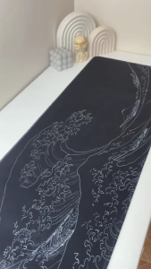 Large Gaming Mouse Pad Japan Black Sea Wave Mousepads With Non-Slip Rubber Base Mouse Mat 100x50 / 90x40 / 80x30cm