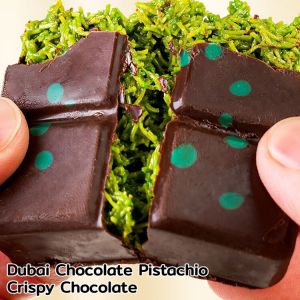 Internet-Famous Dubai Chocolate Pistachio Crispy Chocolate 0 Trans Fatty Acids 100% Dark Chocolate
