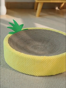 บ้านแมว ที่นอนแมว ที่ลับเล็บแมว ที่ฝนเล็บแมว  ที่ข่วนเล็บแมวทรงวงกลมสับปะรด