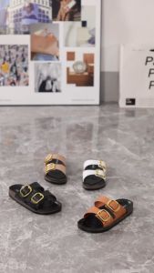 Sandal Slip On Wanita Strap 2 Klik Gold Bahan Rubber PVC Import Terbaru 8051-1