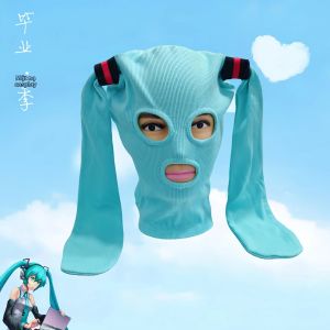 Bandai | Mặt Nạ Balaclava Che Kín Mặt Miku Với Thiết Kế Hai Bím Tóc Phụ Kiện Hóa Trang Vui Nhộn Cho Tiệc Cosplay Trò Đùa Halloween Phù Hợp Với Mọi Kích Cỡ