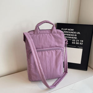 Trendy Commuter Laptop Bag Shoulder Crossbody Bag for Work School Single Strap Soft Handle Casual Style Large Size Pure Color